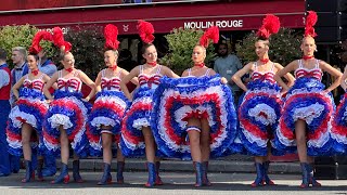 French Cancan Girls  Paris 2024 Olympic Flame Event  Moulin Rouge [upl. by Berner]