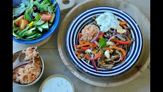 Airfryer Gyros schotel met Griekse pasta en salade [upl. by Feirahs]