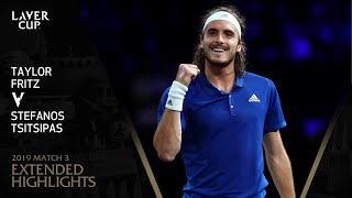 Taylor Fritz v Stefanos Tsitsipas Extended Highlights  Laver Cup 2019 Match 3 [upl. by Eseuqcaj]