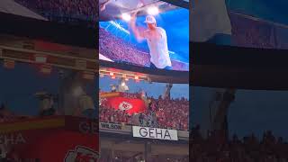 Rob Riggle beating the drum at Arrowhead [upl. by Anib]