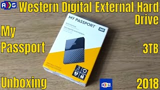 WD My Passport 3TB External Hard Drive Unboxing  60fps [upl. by Nemzaj]