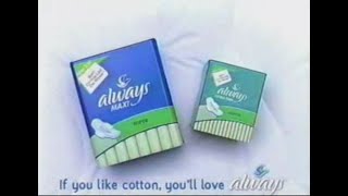 Always Maxi Pads Commercial  I Like Cotton  2004  Ad [upl. by Araic512]