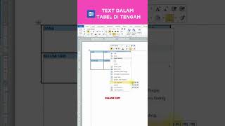 Text dalam tabel di tengah excel belajarmicrosoftword belajarngetik exceltips [upl. by Razatlab]