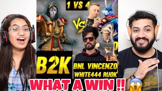 B2K VS RUOK WHITE444 VINCENZO BNL 🔥 1 VS 4 🔥  Unexpected Ending Reaction [upl. by Ejrog]