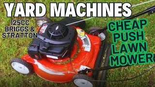 Yard Machines 125cc 20 Inch Push Mower Review Budget Push Lawn Mower from Amazon [upl. by Lemra]