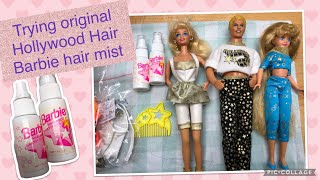 X mas calendar Nr9 trying the original hair mist for Hollywood Hair Barbie [upl. by Herates613]