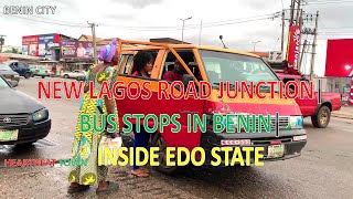 NEW LAGOS ROAD JUNCTION BUS STOPS INSIDE BENIN CITY  EDO STATE [upl. by Mide820]