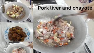 Pork liver black pepper with chayote [upl. by Carpenter]