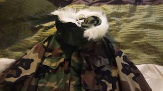 M65 Field Jacket With M65 Ruff Hood M81 Woodland Review [upl. by Perri832]