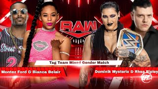 WWE 2K23  Tag Team Mixed Gender Match  Montez Ford Bianca Belair VS Rhea Ripley Dominik Mysterio [upl. by Hezekiah370]