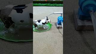 How to make diy mini motor water pump science project mini tractor and cow video  91 [upl. by Minnie]