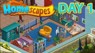 HOMESCAPES Gameplay  Android  iOS   DAY 1 Walkthrough [upl. by Bullard]