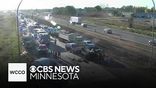 Serious injury crash closes westbound I94 northwest of Twin Cities [upl. by Mohamed]