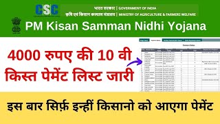 PM Kisan Samman Nidhi Yojana 4000 ki 10th Kist Payment Status  किसानो को 4 हजार की 10 वी किस्त [upl. by Daph]