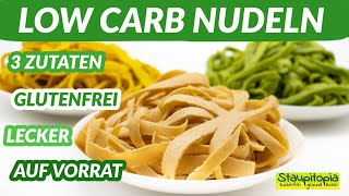 Low Carb Nudeln selber machen aus nur 3 Zutaten I Low Carb Pasta Rezept [upl. by Cassi]