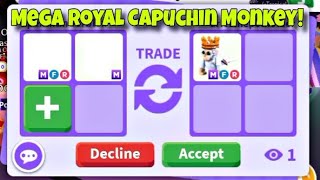 👑🐒OMG I OFFERED FOR THE THE MEGA ROYAL CAP MONKEY BUT THIS HAPPENED ADOPT ME TRADINGadoptmetrades [upl. by Olli]