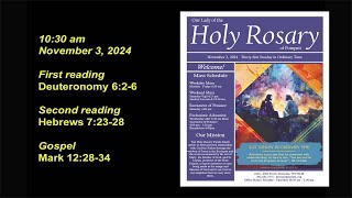 Holy Rosary Sunday Mass  November 3 2024 [upl. by Lladnarc80]