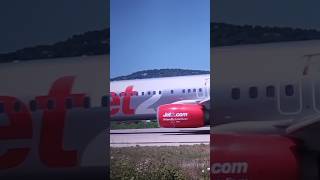 Huge jet blast at aeropuerto Skiathos dangerous filitsa [upl. by Aicirtam143]