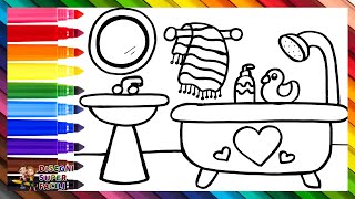 Disegnare e Colorare un Bagno 🛁🧴🌈 Disegni per Bambini [upl. by Ycart]