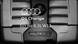 Audi 63L A8 W12 Oil Change DIY [upl. by Latsyk]