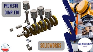 Motor Cuatro Cilindros pasó a paso SOLIDWORKS 1 [upl. by Favianus277]