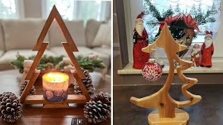 Christmas Wooden Tree Ideas A Rustic and Charming Décor Choice [upl. by Imalda284]