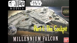 Bandai 1144 Millennium Falcon Part 1 The Cockpit [upl. by Marilee]