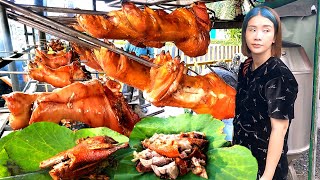 Very Popular The Pork Leg Whole BBQ Pork amp Roast Duck  Cambodian Street Food [upl. by Quinby]