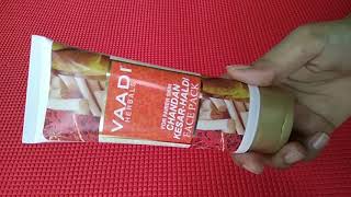 Vaadi Herbals Chandan Kesar Haldi Face Pack For Fairer Skin l Honest Review l Tiny Makeup Update [upl. by Kelwin]