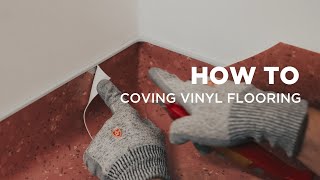 How to cap amp cove installing vinyl flooring with coving [upl. by Ennairb867]