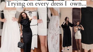 Trying on every dress I own  Closet clean out [upl. by Asaret]