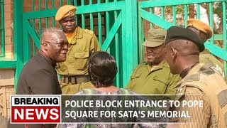 SATAs Memorial  Police Block Archbishop ALICK BANDA entry into Cathedral of the Child Jesus [upl. by Hgielrahc]