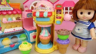 Baby Doll Ice cream shop cooking toys baby Doli play [upl. by Nomahs617]