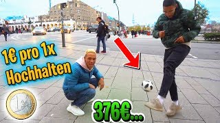 1€ pro FUSSBALL Hochhalten Jerome Boateng machte mich pleite [upl. by Yadahs]