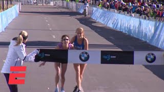 Marathoner heroically finishes Dallas Marathon with help of fellow runner  ESPN [upl. by Hayotal]