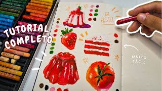 COISAS FÁCEIS DE PINTAR COM GIZ PASTEL OLEOSO  5 pinturas fáceis que todo mundo consegue fazer [upl. by Erdried374]