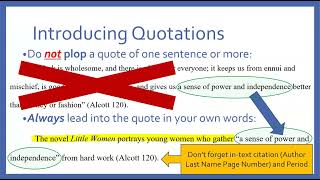 Formatting Quotations in MLA [upl. by Randa]