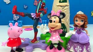 PEPPA PIG ABRE UNA ESCUELA DE BALLET MINNIE MOUSE LA PRINCESA SOFIA LA PRINCESA AMBER Y SPIDERMAN [upl. by Estren]