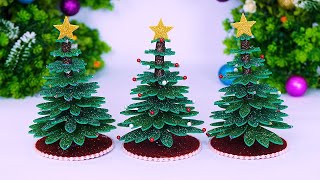 Christmas Tree Making from Glitter Foam🎄DIY Christmas Craft 2023🎅Manualidades [upl. by Armond]