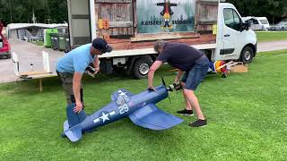 Topflite Giant Scale Corsair with Saito FG60R3Radial [upl. by Somar]