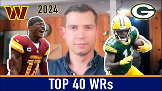 TOP 40 WR RANKINGS  2024 Fantasy Football [upl. by Aryamo]