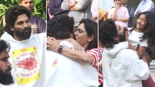 Icon Star Allu Arjun Emotional Moments With Family After Releasing From Jail  Exclusive Visuals [upl. by Gay23]