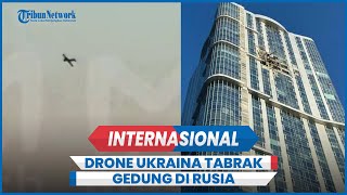 Detikdetik Drone Ukraina Tabrak Gedung 38 Lantai di Saratov Rusia [upl. by Eenoj]