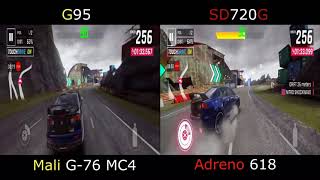 Mediatek Helio G95 vs Qualcomm Snapdragon 720G  Asphalt 9 Gameplay with FPS [upl. by Grochow]