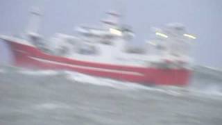 Pelagic Trawler Western Viking leaving a rough Peterheadmpg [upl. by Enilemme]