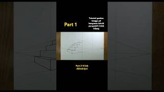 tutorial gambar perspektif 2 titik hilang  gambar tangga 2 arah  youtubeshort  PART 1 [upl. by Boni640]