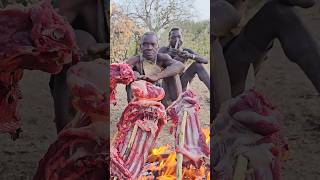 Bushmeat BBQ Time In The Wildhadzabetribe shortsfeed [upl. by Guenzi]