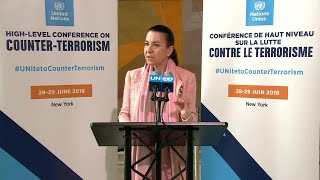 CounterTerrorism Executive Directorate CTED on HighLevel Conference  Stakeout 28 June 2018 [upl. by Suivatnom]