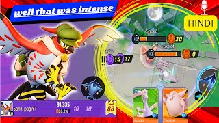 Intense battle with fly talonflame dealt over 91k damage talonflame pokemon unite hindi gameplay [upl. by Moe453]