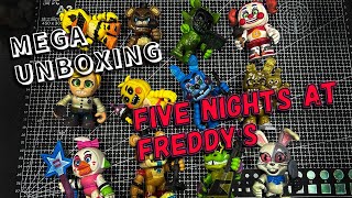 Mega unboxing FIVE NIGHTS AT FREDDYS Aliexpress BOOTLEG FNAF 12 FIGURAS CON ACCESORIOS fnaf [upl. by Yelrahs]